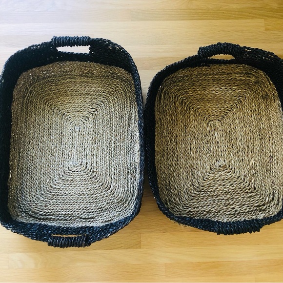 West Elm Pair of Storage Baskets Low Totes - Picture 8 of 10